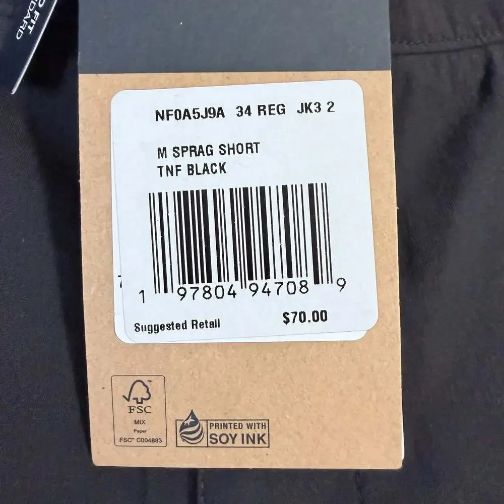 The North Face Men Sprag Short TNF Black Size 34 Regular Nwt